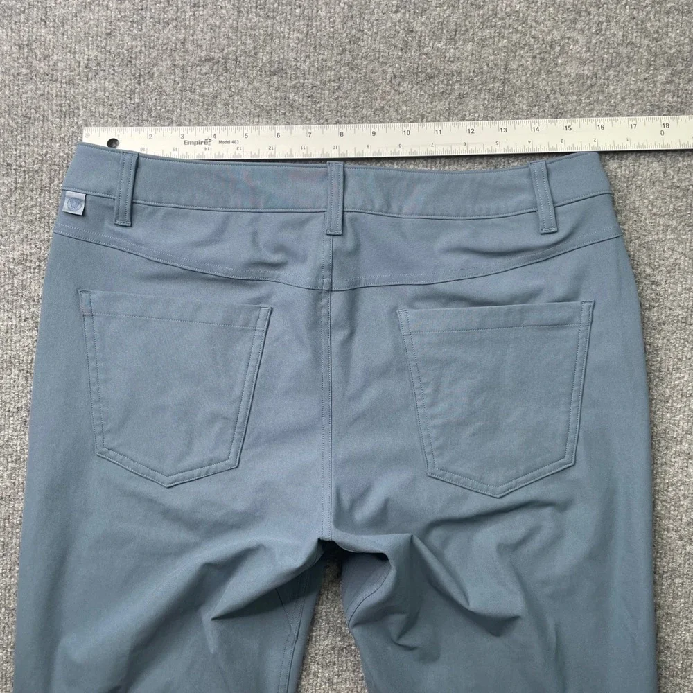 Lululemon ABC Pants Mens 31 Blue Gray Slim Fit Warpstreme Five Pocket Trousers